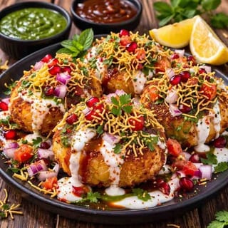 Double Aloo Tikki Chaat